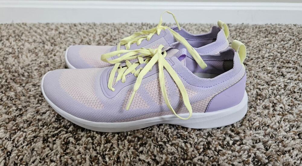 Vionic Lenora Sneakers Women’s 8 Lavender Yellow Knit Comfort Walking Shoes